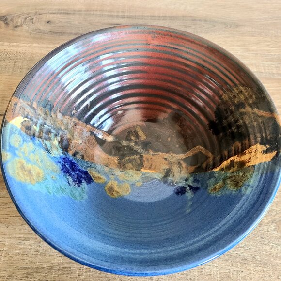 Artisan Ceramic Serving Bowl - Multicolor - Picture 5 of 8